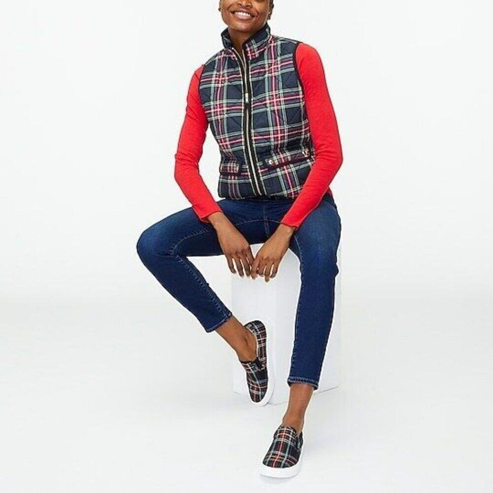 Comfy Woman's J. Crew Puffer Vest | SZ S | Plaid
